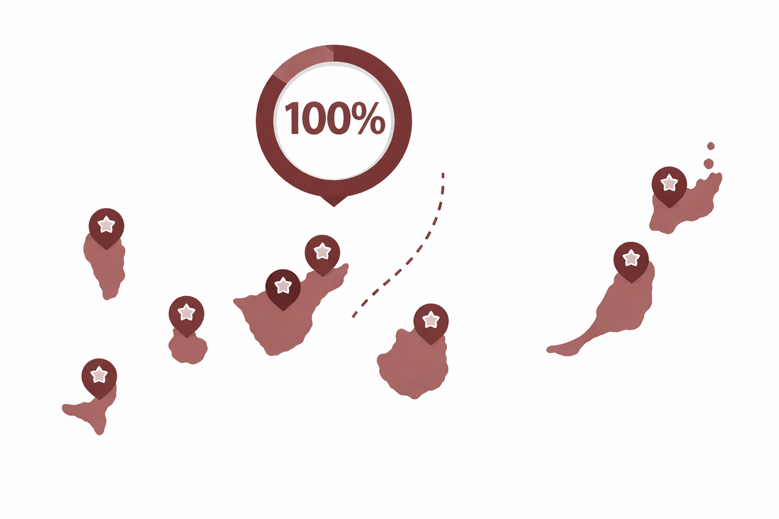 Representación del 100% de acceso al mercado